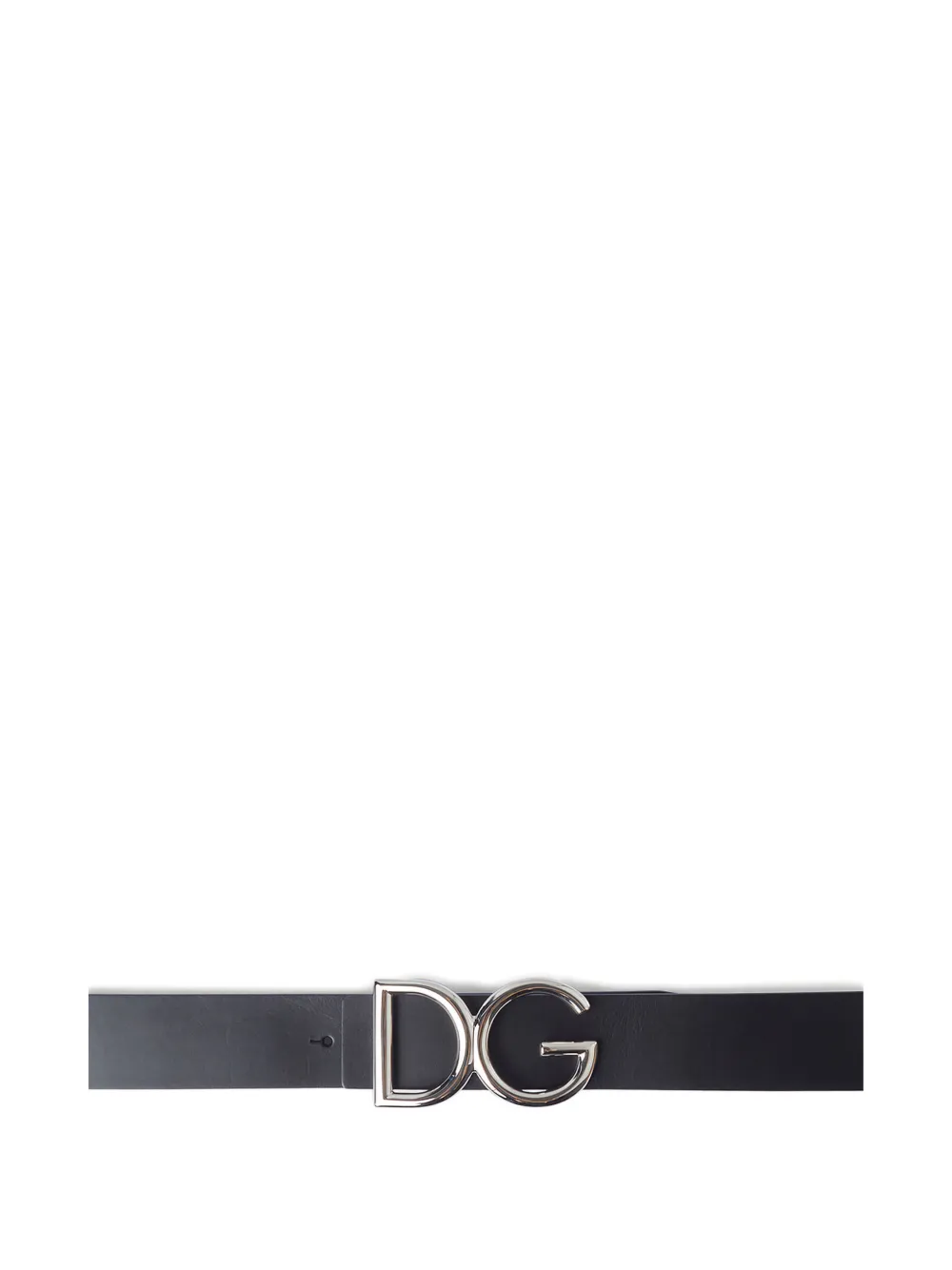 Dolce & Gabbana Black Double Strap Leather Silver Buckle Belt main image 1