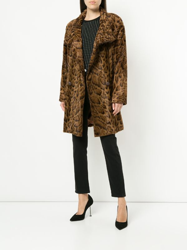 Fendi Pre-Owned brown faux leopard fur 
