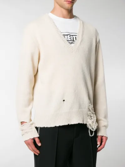 Maison Margiela V-neck distressed 