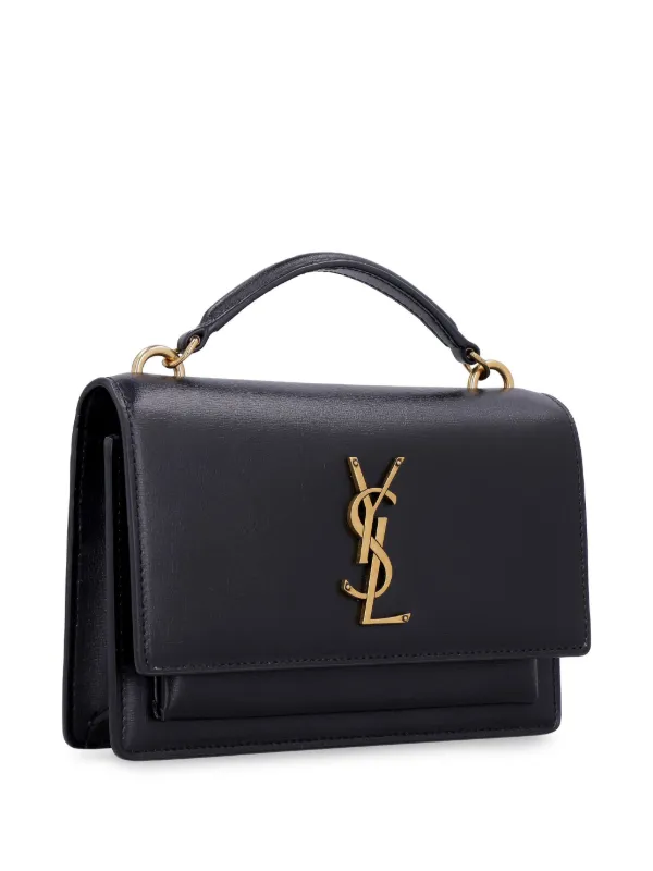 Saint Laurent Cassandra Leather Cross Body Bag | Black