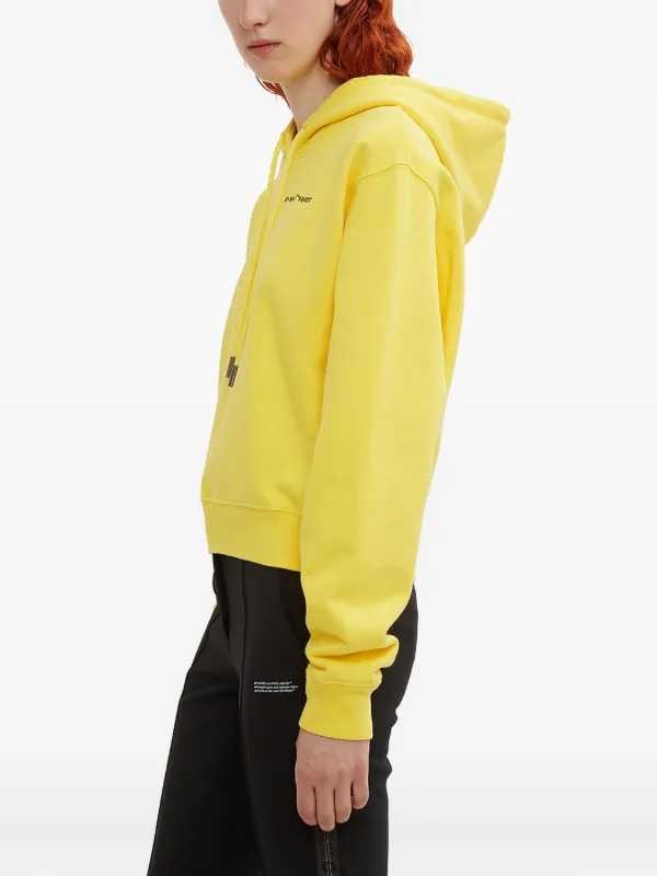 Off-White Embroidered Cropped Hoodie Yellow FARFETCH GE