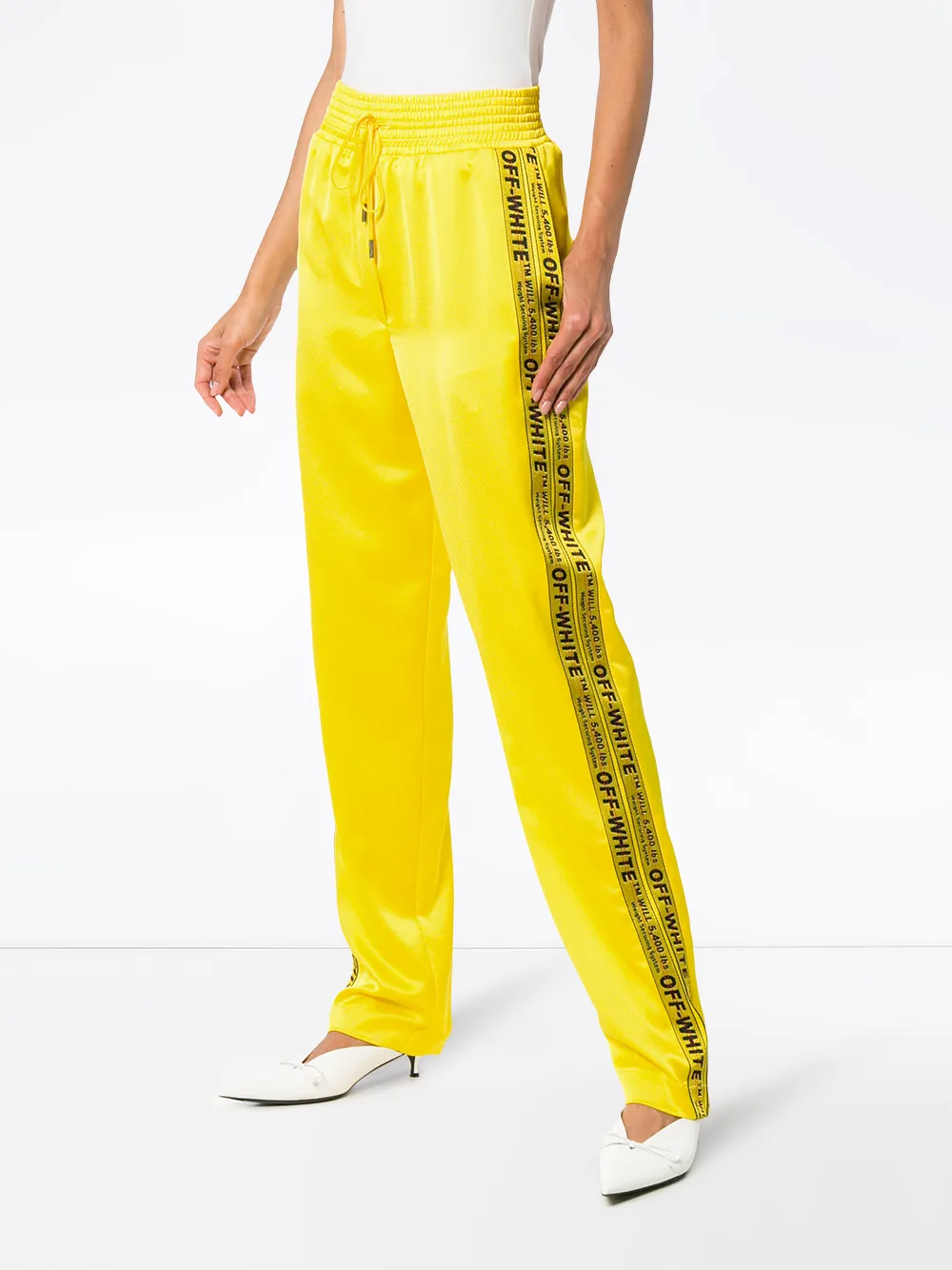  Off White Jogginghose Mit Logo   Gelb 