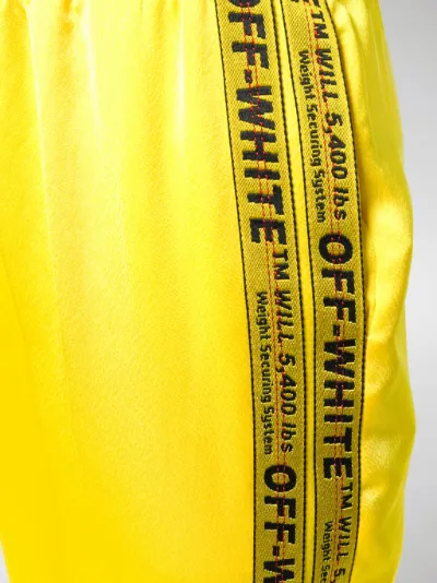 off white yellow stripe pants