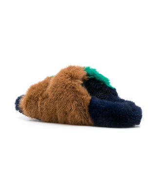 faux fur flat sandals展示图