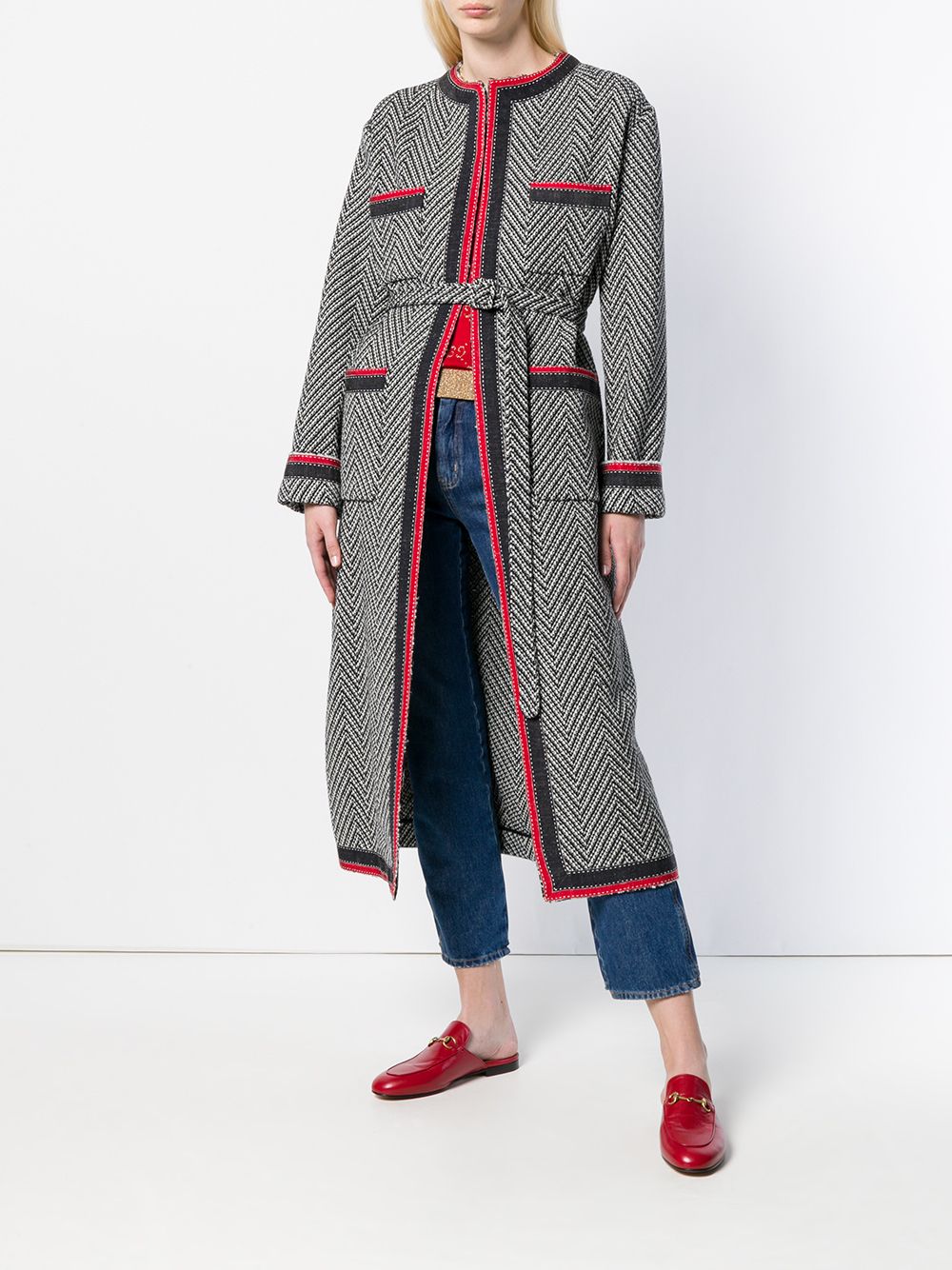 Gucci Chevron Tweed Coat - Farfetch