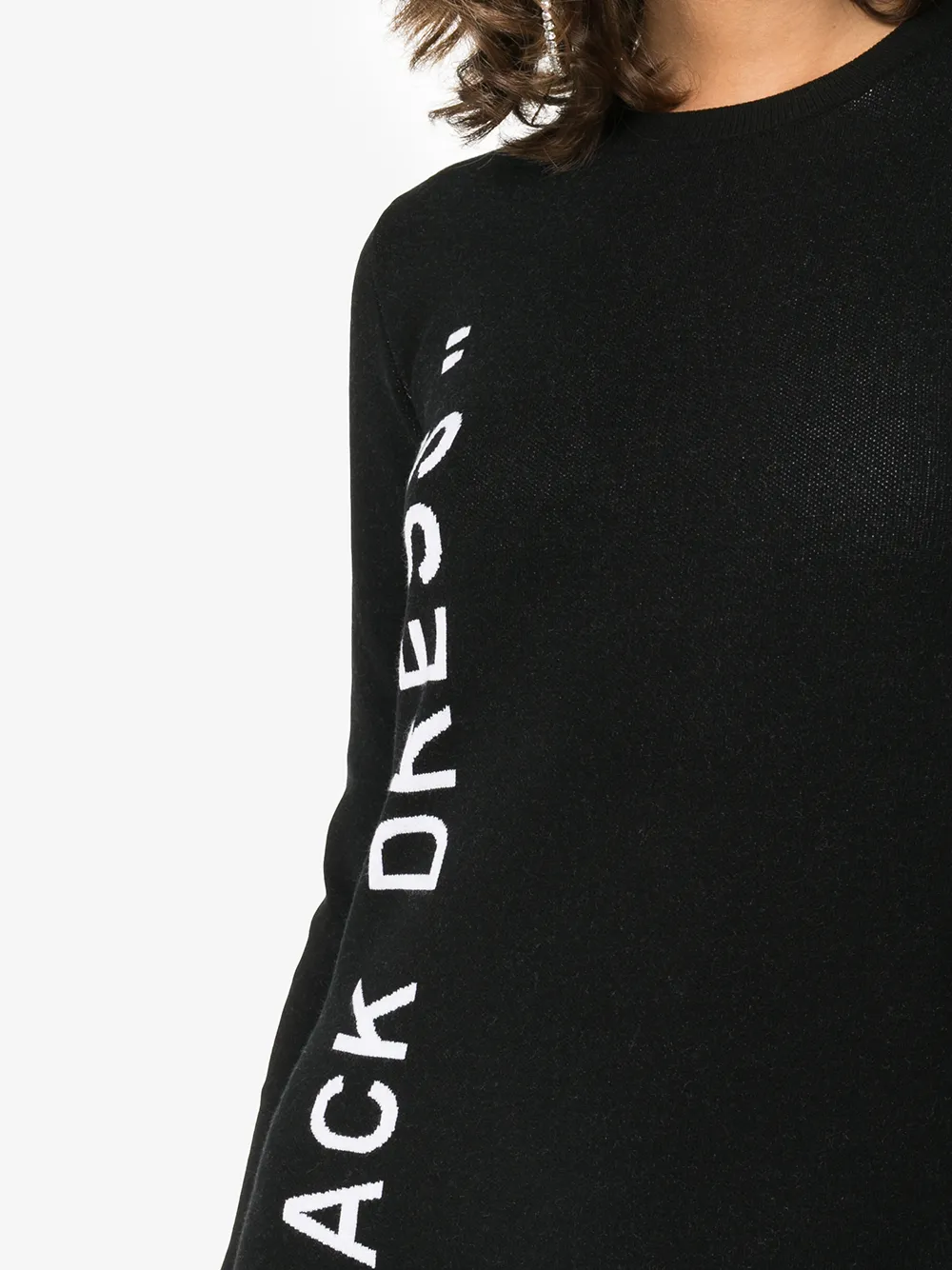 Off-White Minijurk met slogandessin Zwart