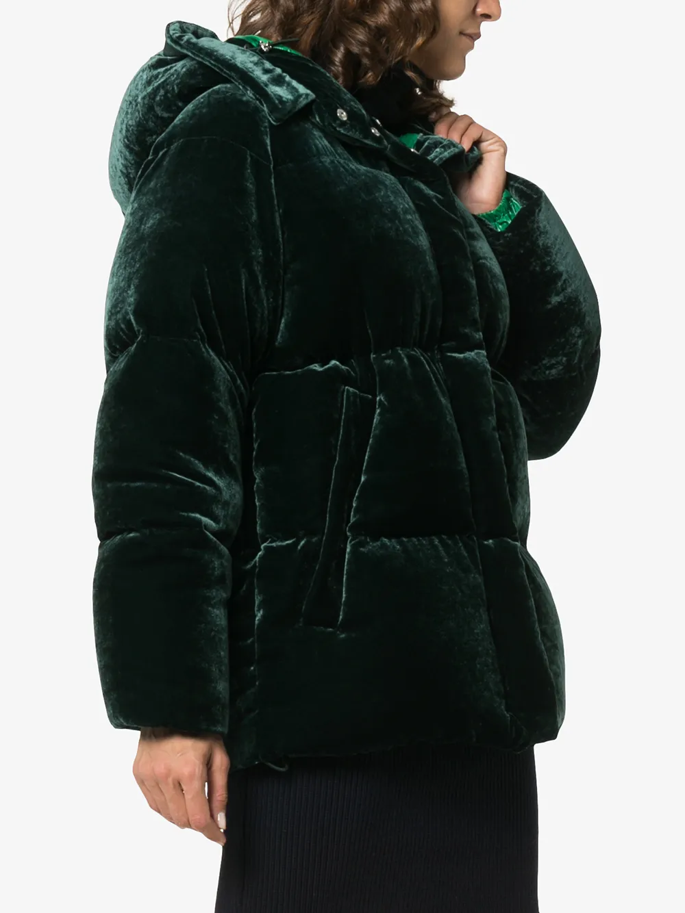 moncler green velvet jacket