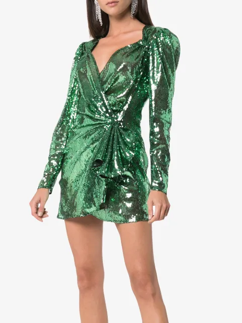 attico green sequin dress