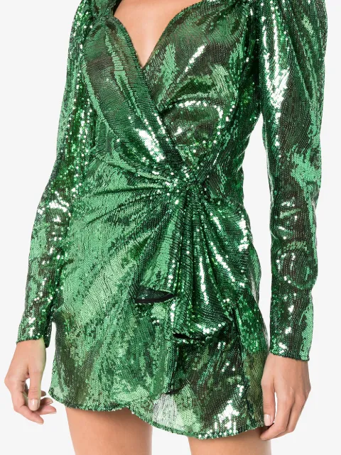 attico green sequin dress