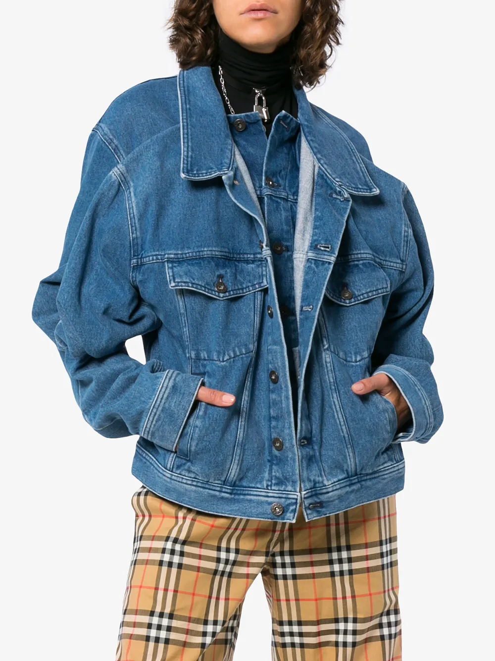 y project denim jacket long sleeves