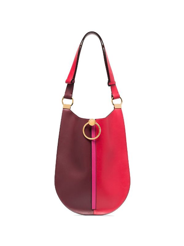 burgundy leather shoulder bag