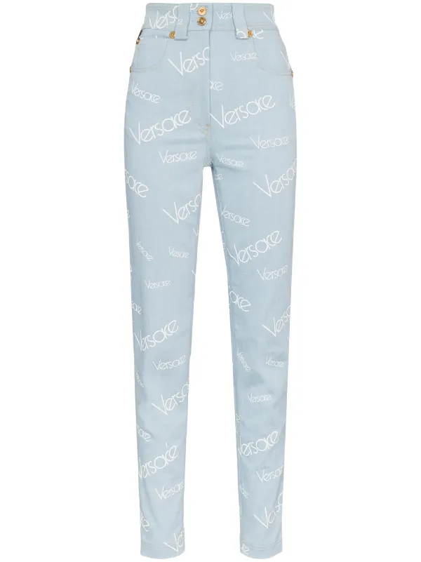 versace printed jeans