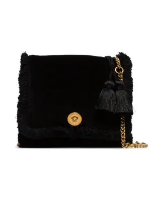 Versace Purses Luxe Handbags 2018 Farfetch Black Pillow Talk Small Velvet Shoulder Bag