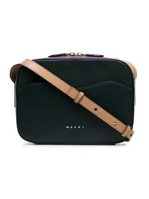 Marni Messenger Bags Cross Body Farfetch Green And Purple S Large Leather Cross Body Bag