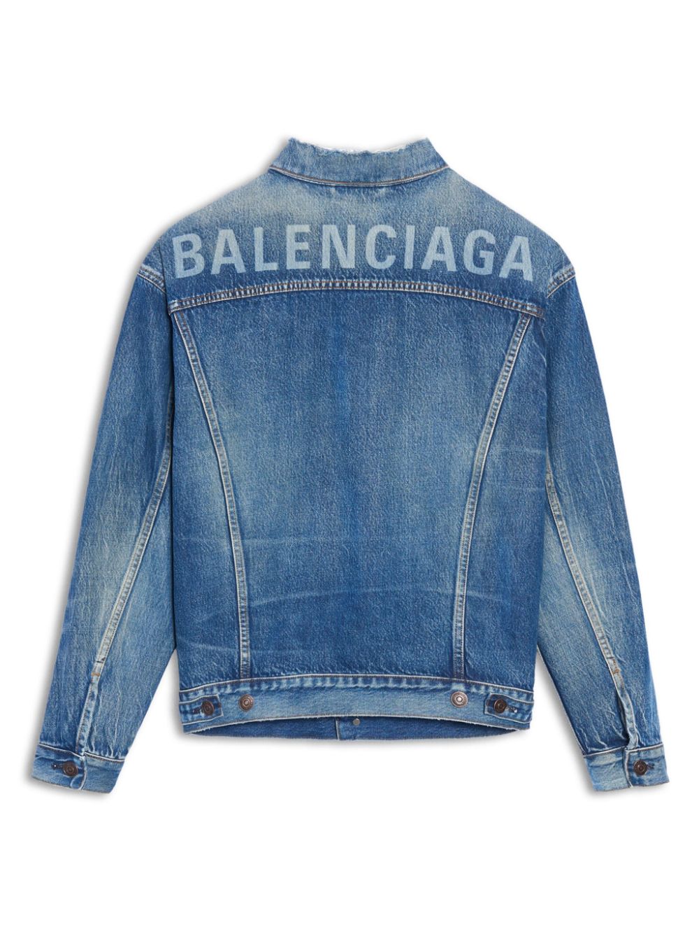 Balenciaga Printed Logo Denim Jacket - Farfetch