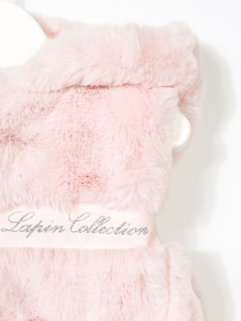 фото Lapin House faux fur logo band detail hooded gilet