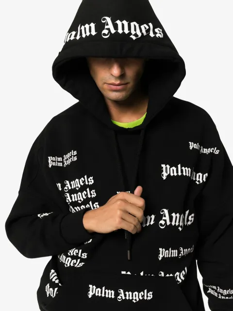palm angels all over logo hoodie