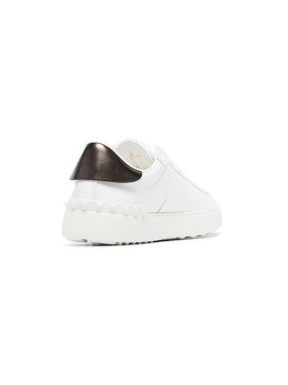 white and black VLTN leather open sneakers展示图