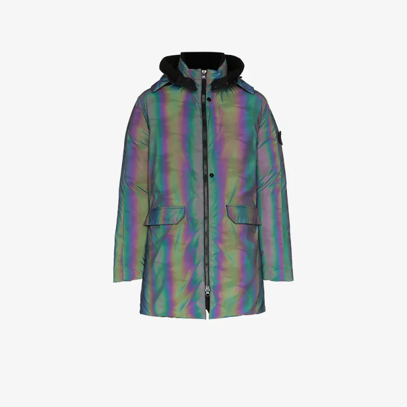Stone Island Shadow Project reflective hooded feather down coat