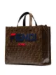 Fendi Fendi Mania brown logo print tote bag