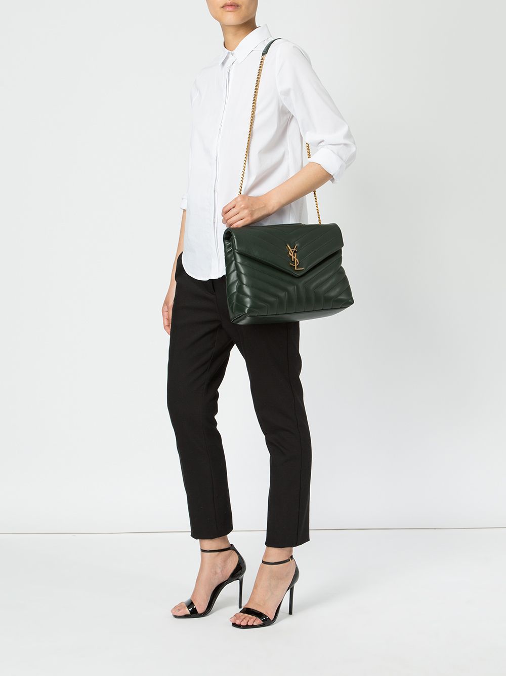 Saint Laurent Lou Lou schoudertas - Groen