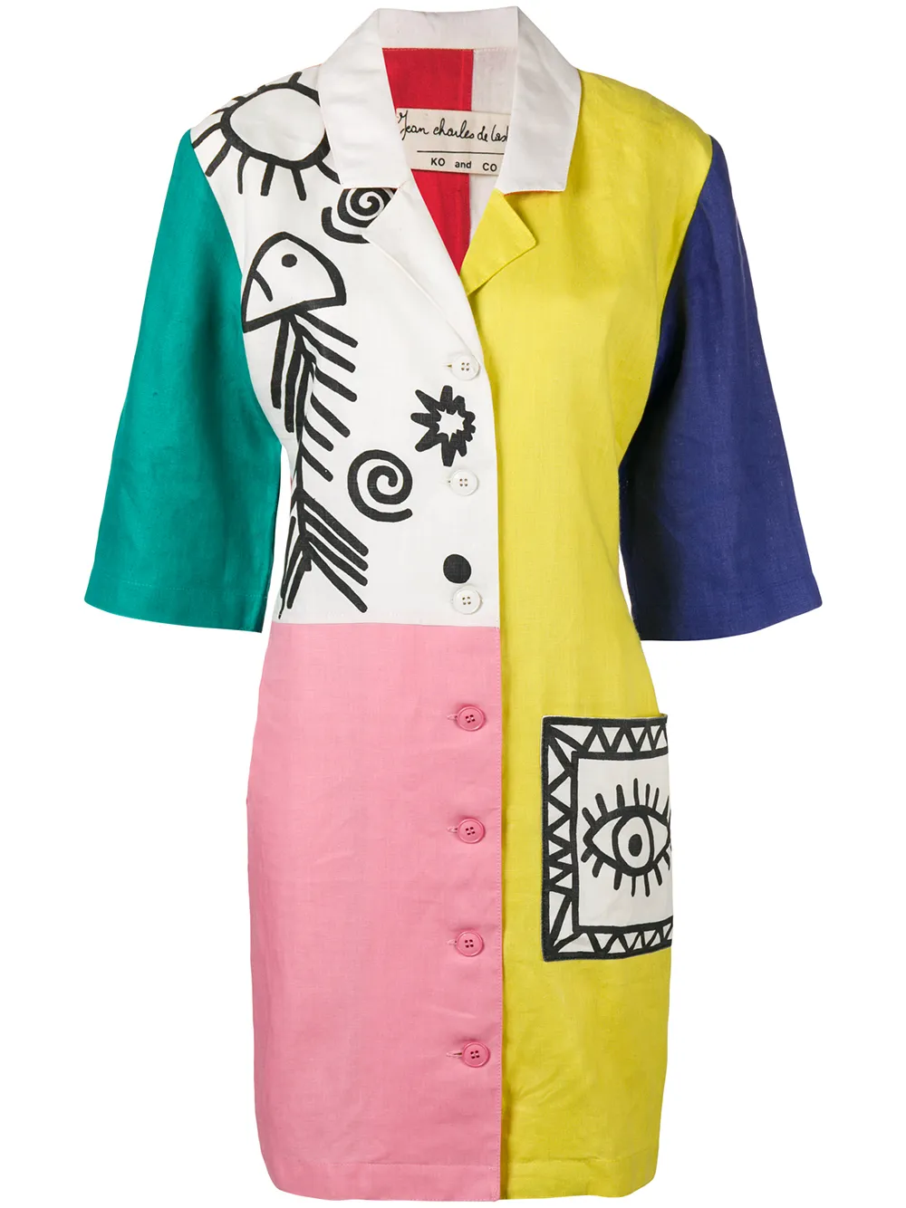 Rewind Vintage Affairs Colour Block Dress Farfetch