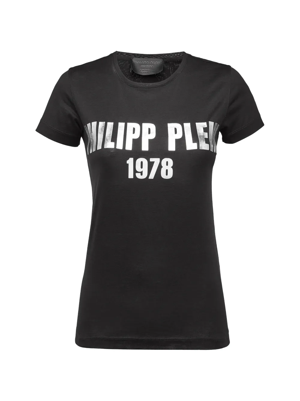 Philipp Plein T-Shirt mit Metallic-Logo - Schwarz