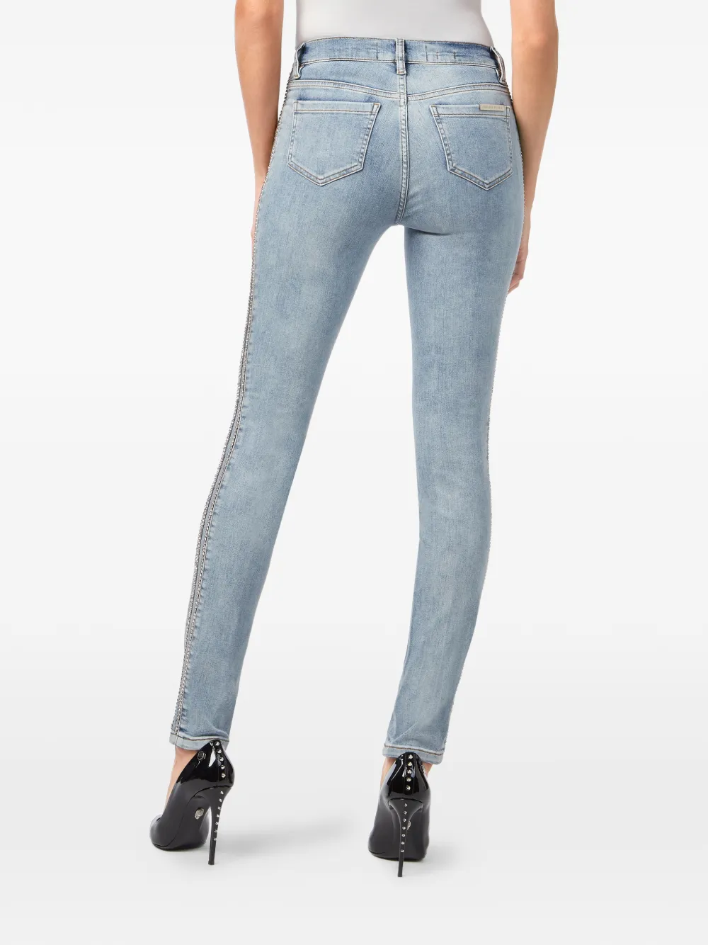  Philipp Plein Skinny Jeans Im Distressed Look   Blau 