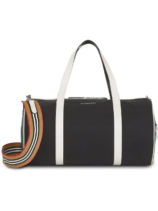 Burberry Medium Tri Tone Nylon And Leather Barrel Bag Farfetch Burberry Medium Tri Tone Nylon And Leather Barrel Bag