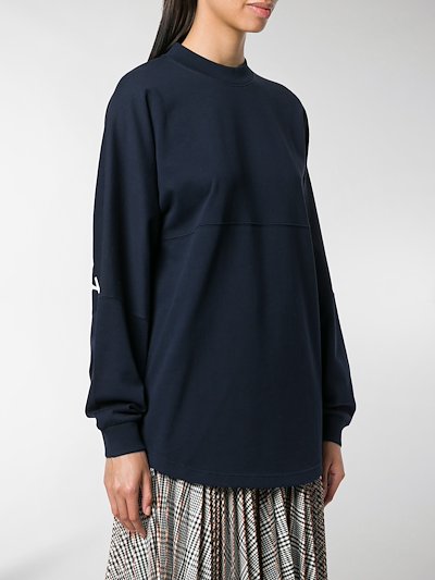 Burberry oversized logo detail sweatshirt blue | MODES