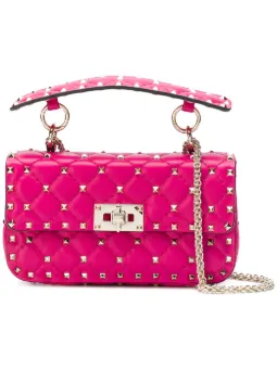 Rockstud Spike牛皮单肩包