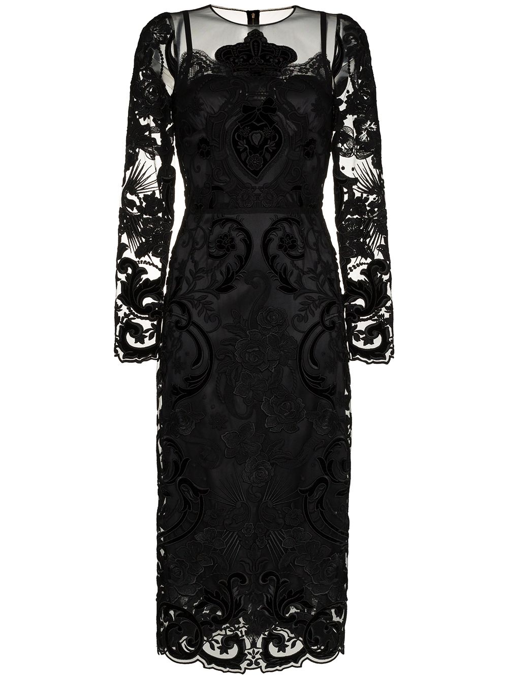 Черное кружевное платье Дольче Габбана