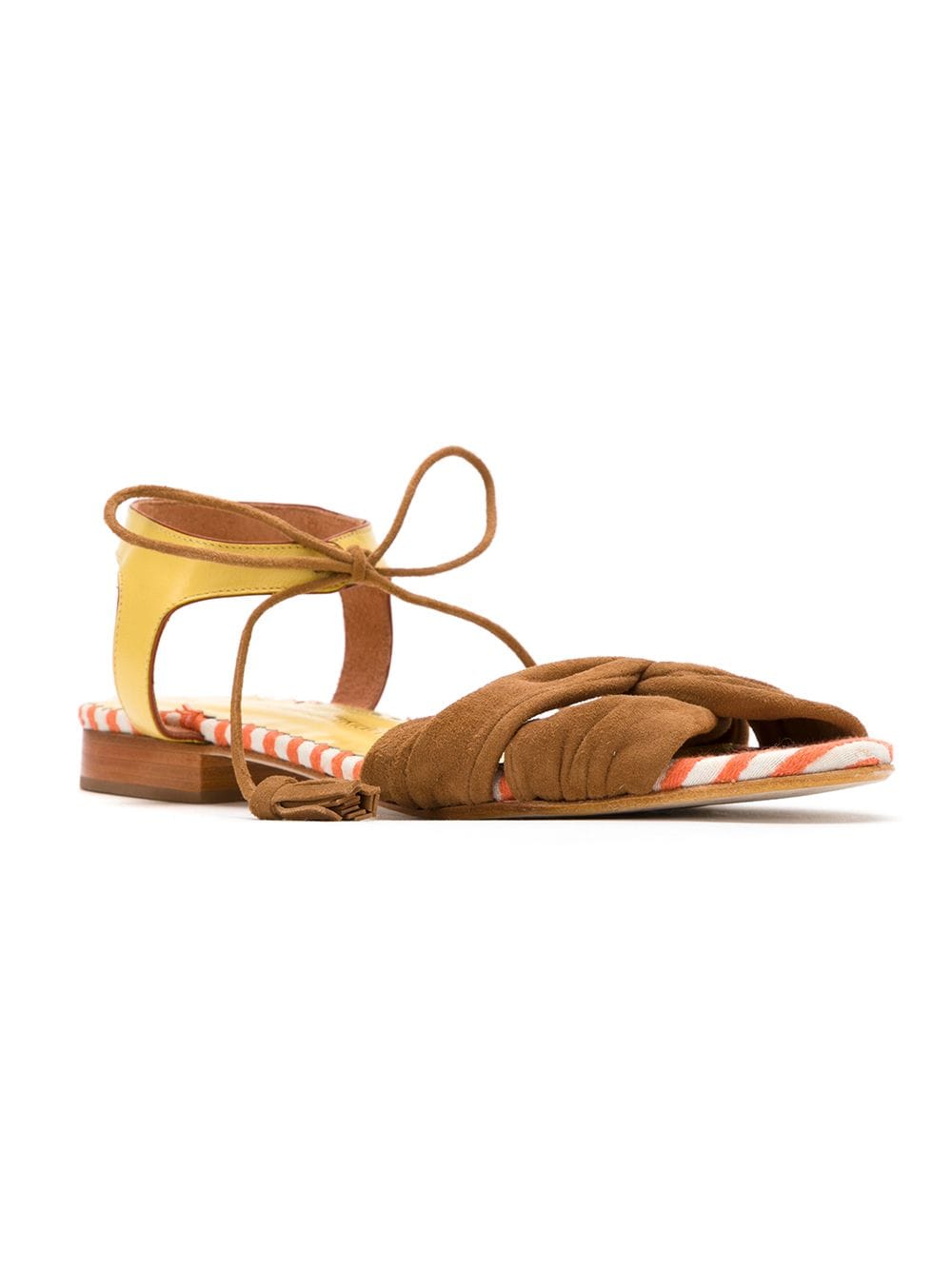 фото Sarah Chofakian leather flat sandals