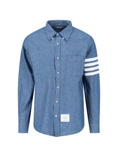 Thom Browne 4-Bar Straight-Fit Chambray Shirt
