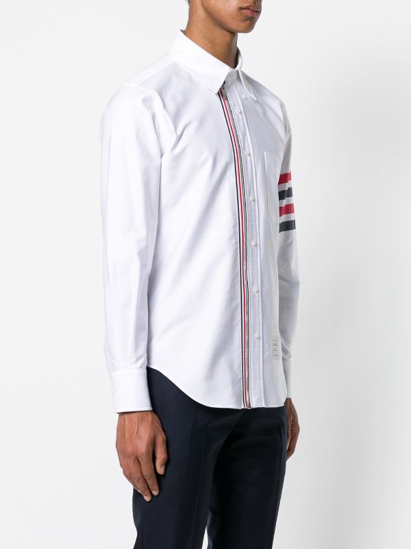 Thom Browne 4-Bar Zip-Front Oxford Shirt - Farfetch