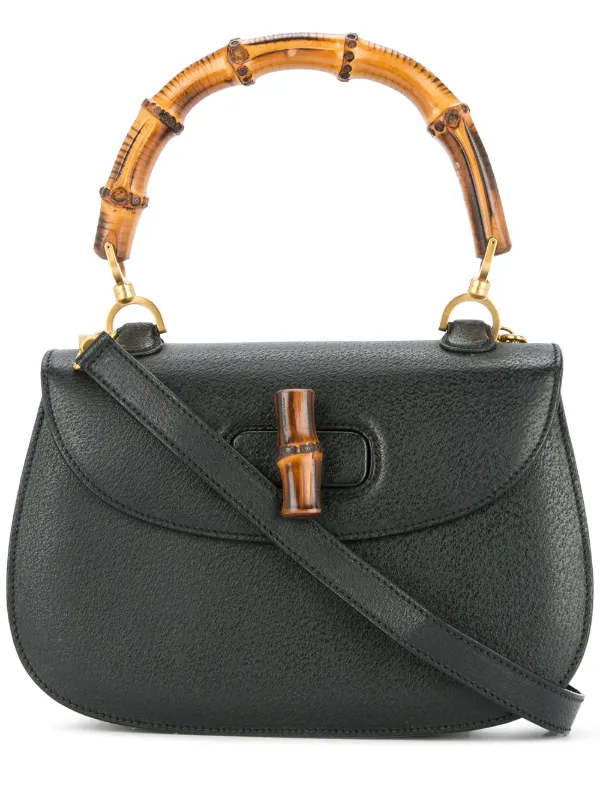 Gucci Pre Owned Bamboo Line 2 Way Handbag Vintage Farfetch Gucci Pre Owned Bamboo Line 2 Way