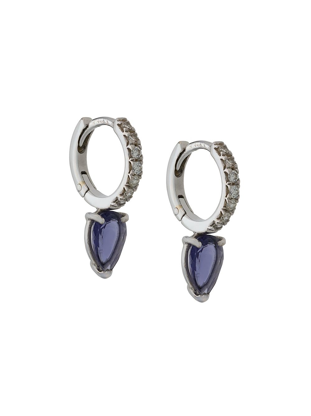 Dubini Theodora Iolite 18kt White Gold Drop Earrings In Blue