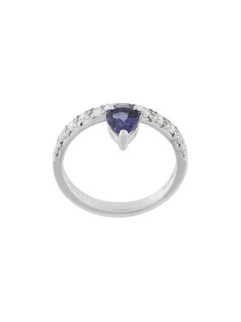 Dubini Theodora Iolite Drop 18kt white gold ring