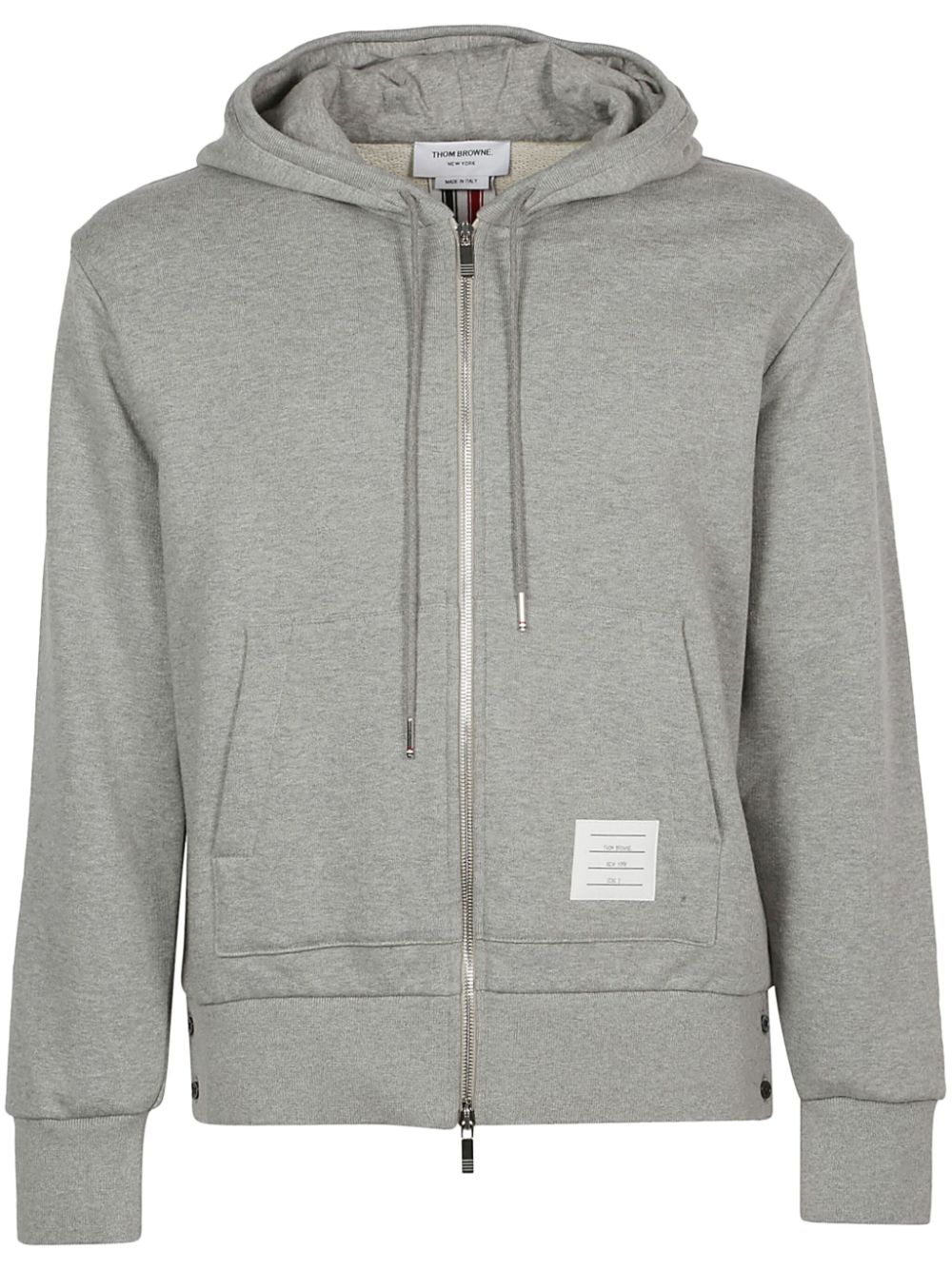 Thom Browne stripe zip-up hoodie - Grey