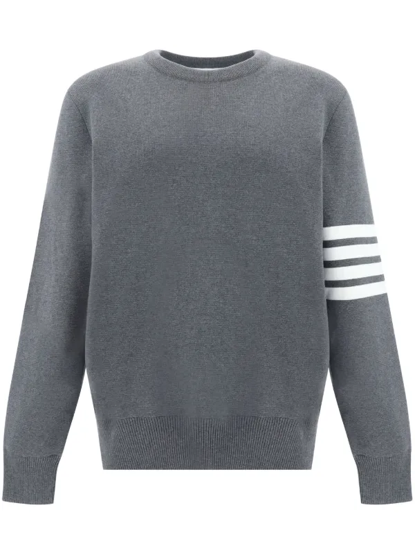 Thom Browne 4-Bar Milano Stitch Pullover Grey FARFETCH MY