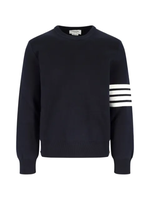 Thom Browne креповый пуловер с полосками 4-Bar