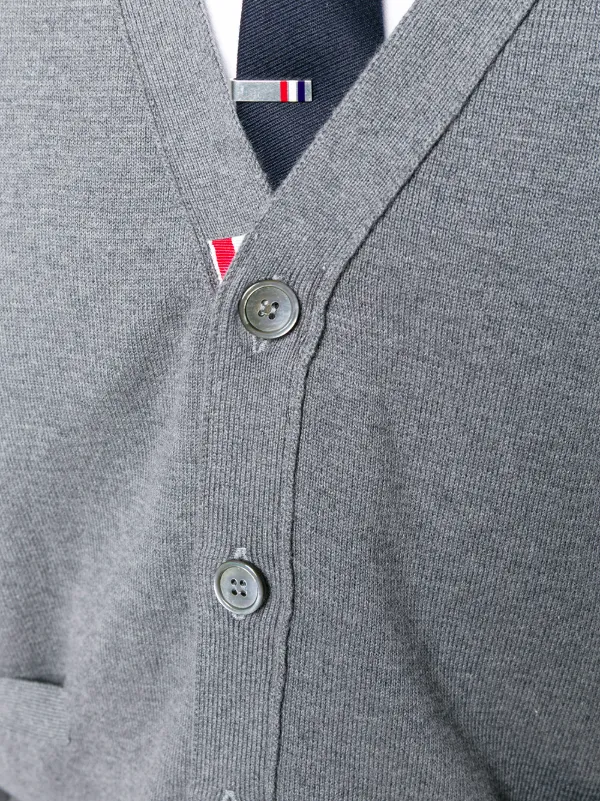 Thom Browne 4-Bar Milano Stitch Cardigan | Grey | FARFETCH