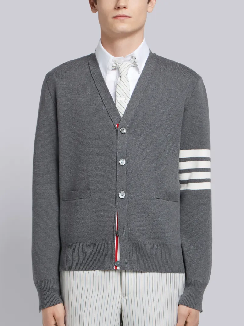 4-bar V-neck Cardigan | Thom Browne 