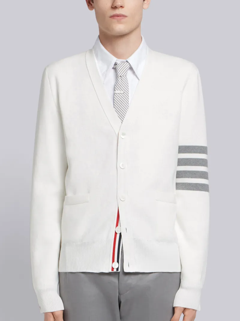 4-bar V-neck Cardigan | Thom Browne 