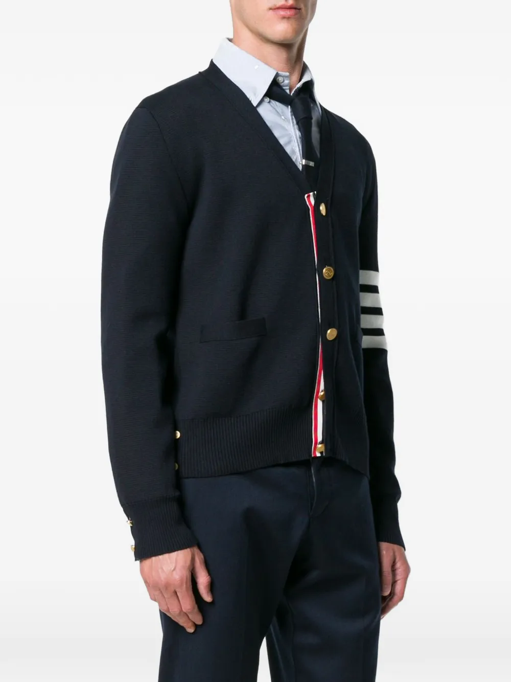 Thom Browne Vネック カーディガン | ブルー | FARFETCH JP