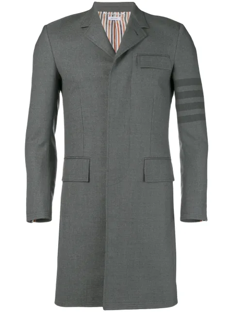 Thom Browne abrigo a media pierna con motivo 4-Bar