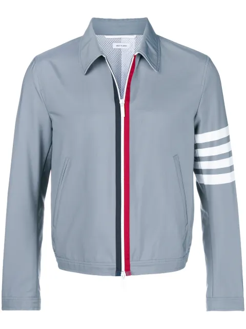 THOM BROWNE STRIPED ZIPPED BOMBER JACKET