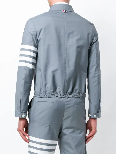 THOM BROWNE STRIPED ZIPPED BOMBER JACKET