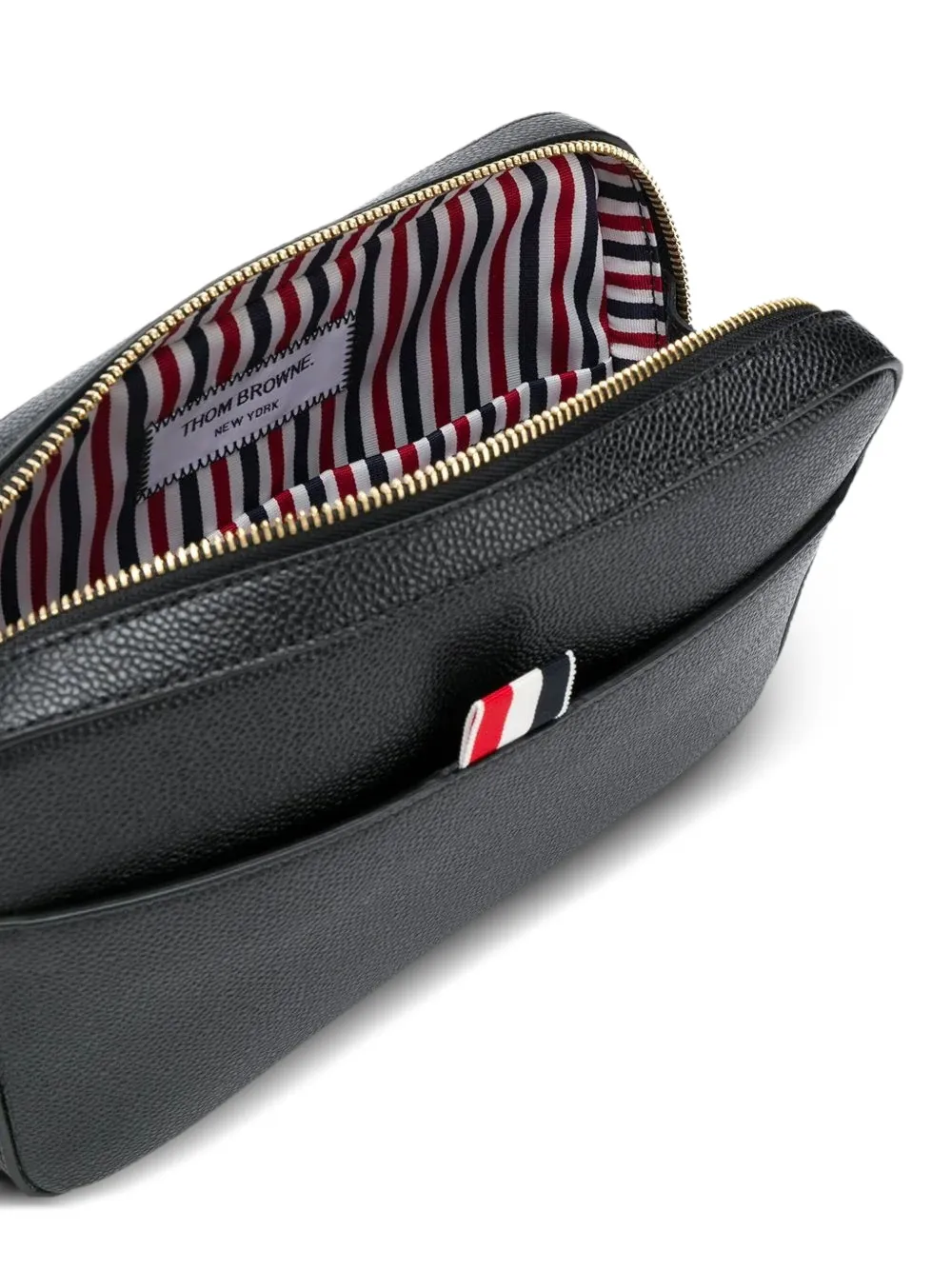  Thom Browne Kulturbeutel Mit Handgelenkschlaufe   Schwarz 