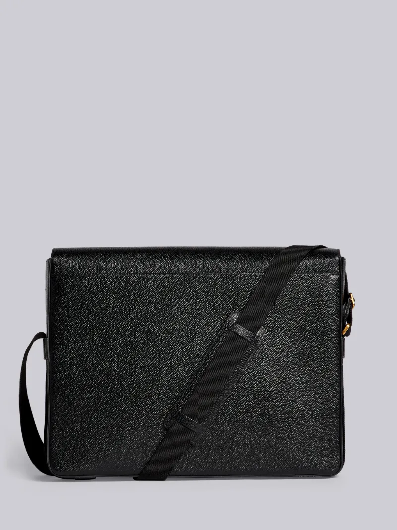 Pebbled Leather Slim Messenger Bag Thom Browne Official